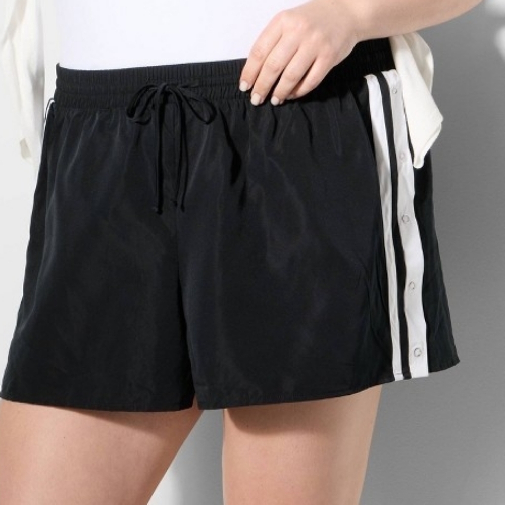 Wild Fable Black Athletic Shorts with White Stripe
